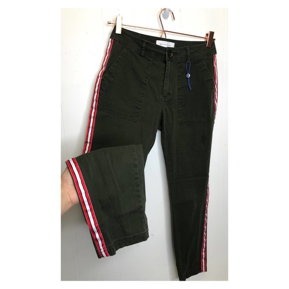 POPSUGAR | Hi-Rise Ankle Cropped Side Stripe Pants - Picture 5 of 9
